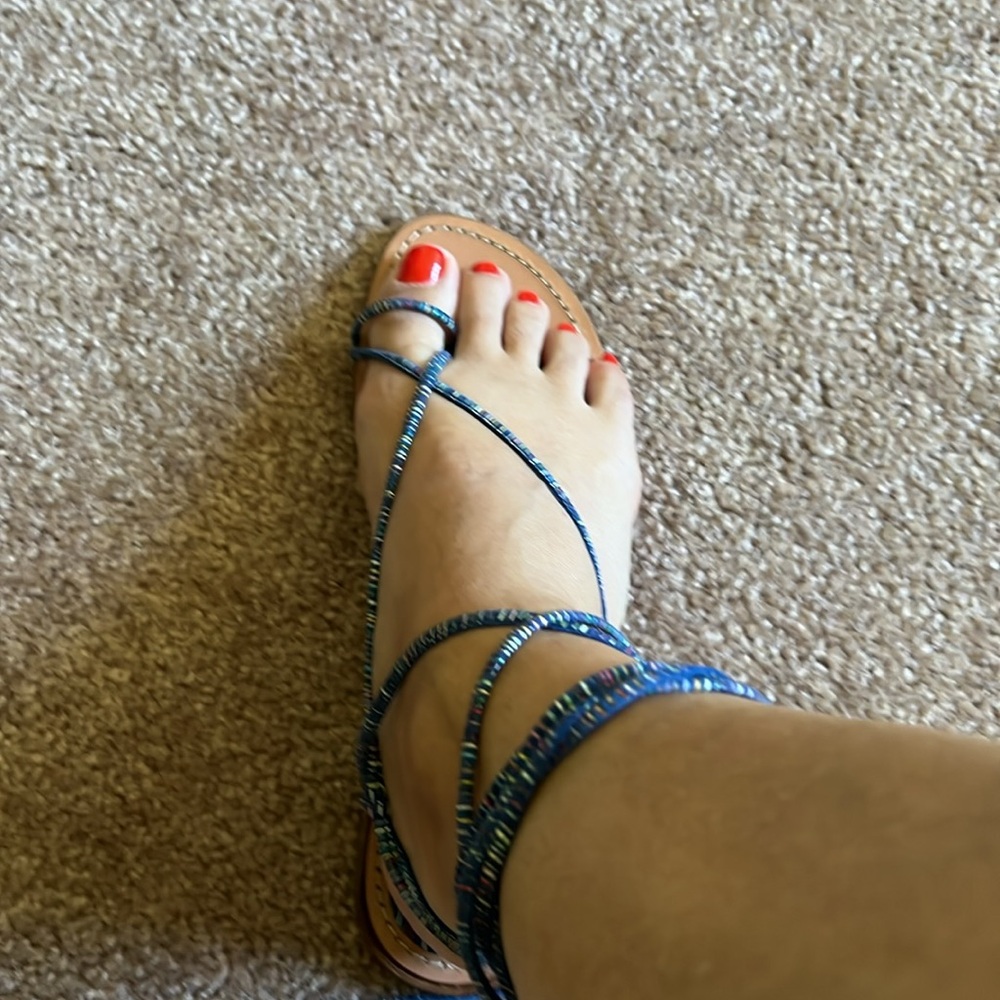 Stuart Weizmann Lace Up Sandals Size 8.5 - image 2